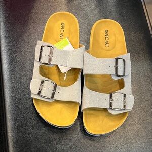 ONCAI‎ Gray Double Strap Sandals